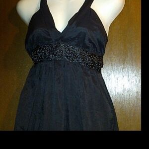 Rebecca Taylor Silk Blend Embellished Halter Midi Dress